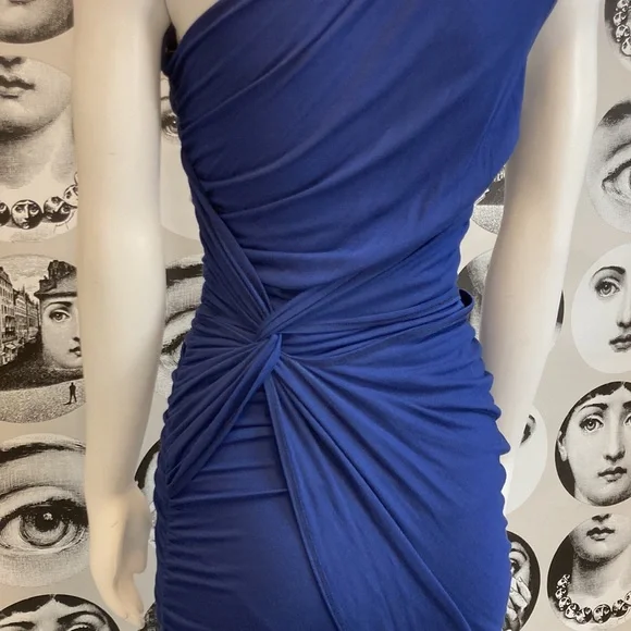 Tart Navy One Shoulder Ruched Bodycon Dress Sz M, excellent condition! - Picture 7 of 12